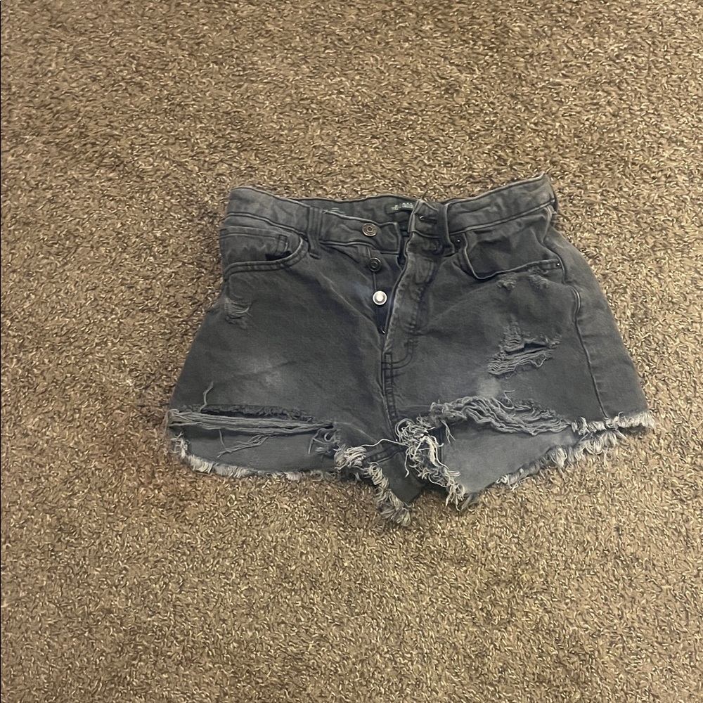 Wild Fable Charcoal Frayed Jean Shorts